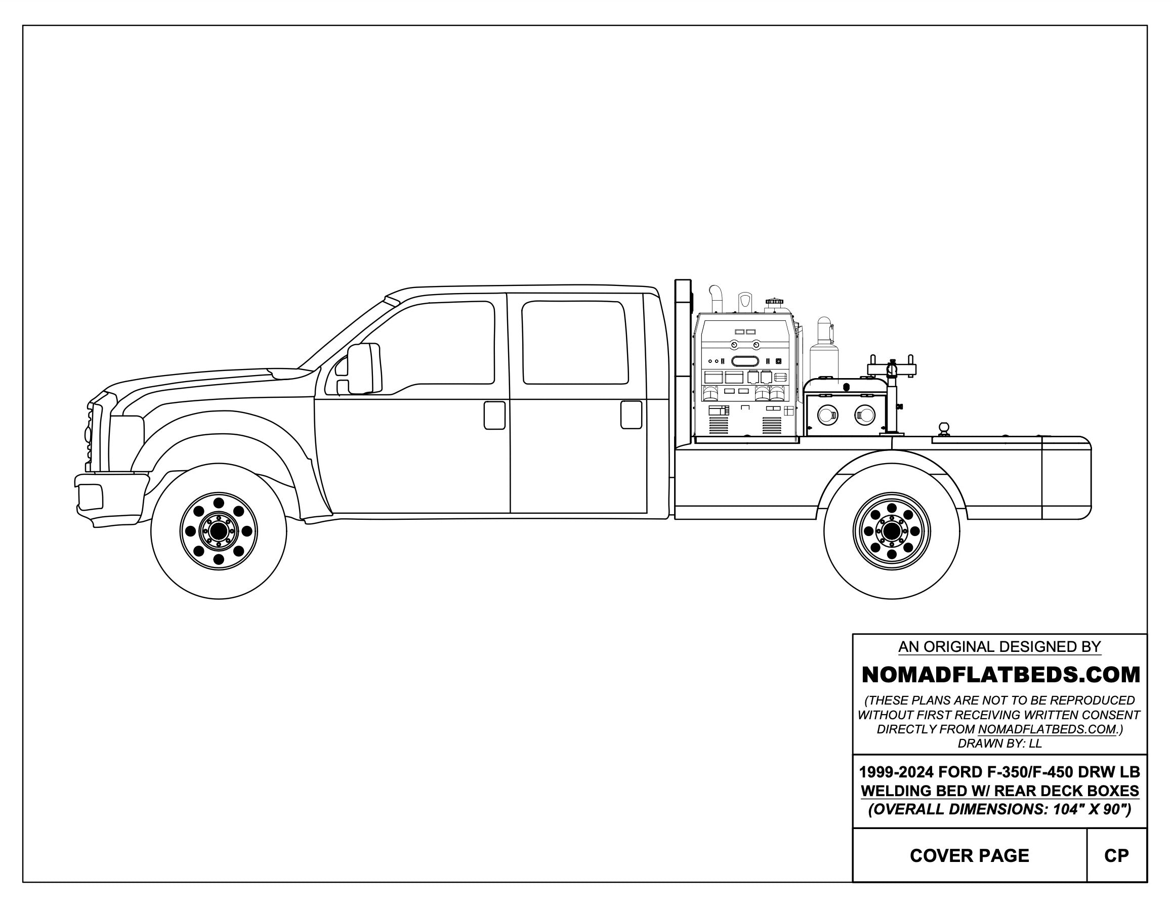19992024 Ford F350/F450 Welding Bed W/ Rear Deck Boxes nomadflatbeds