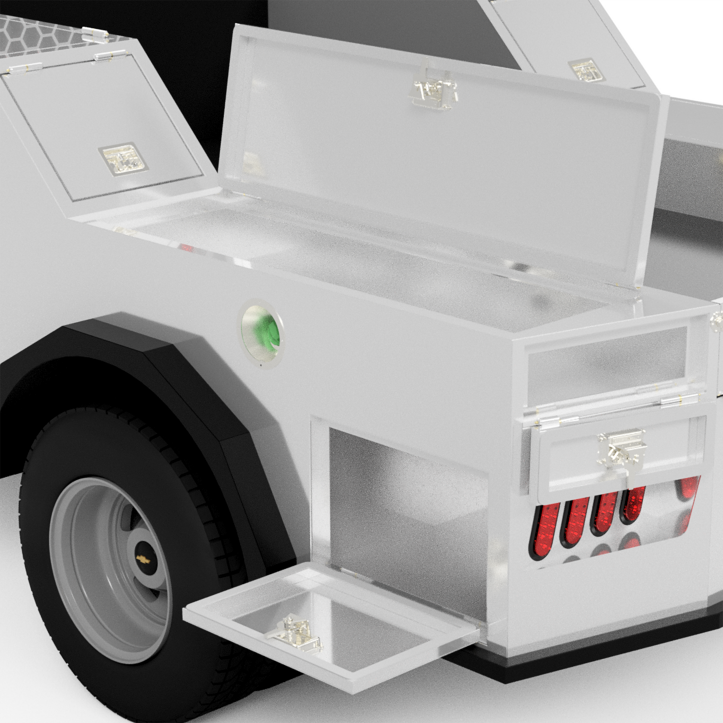 UNIVERSAL 84"CA Chassis-Cab 4500/5500 Utility Bed W/ Deck-Side Boxes