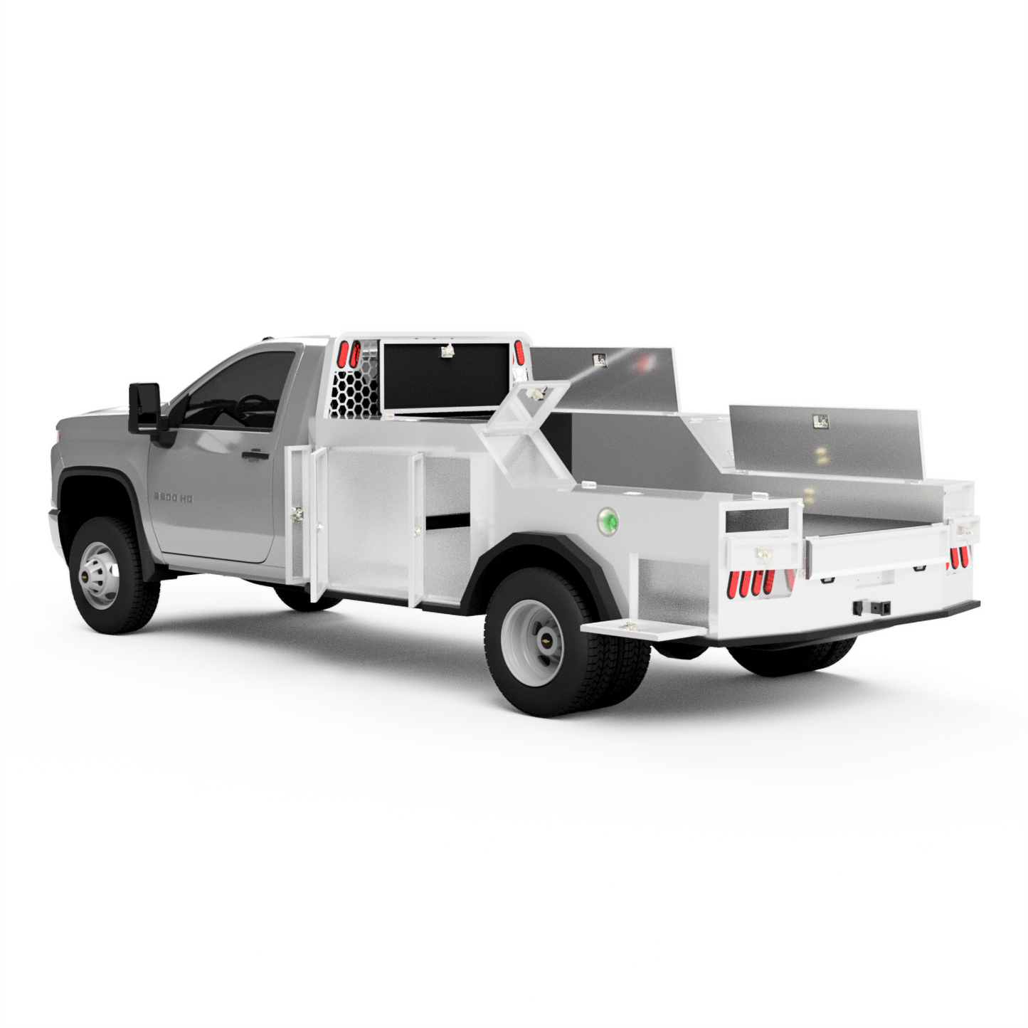 UNIVERSAL 84"CA Chassis-Cab 4500/5500 Utility Bed W/ Deck-Side Boxes