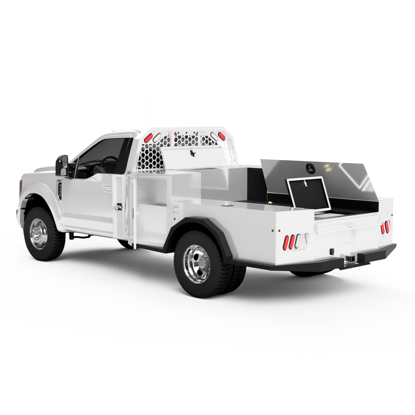 UNIVERSAL 60"CA Chassis-Cab 3500/5500 Utility Bed W/ Deck-Side Boxes