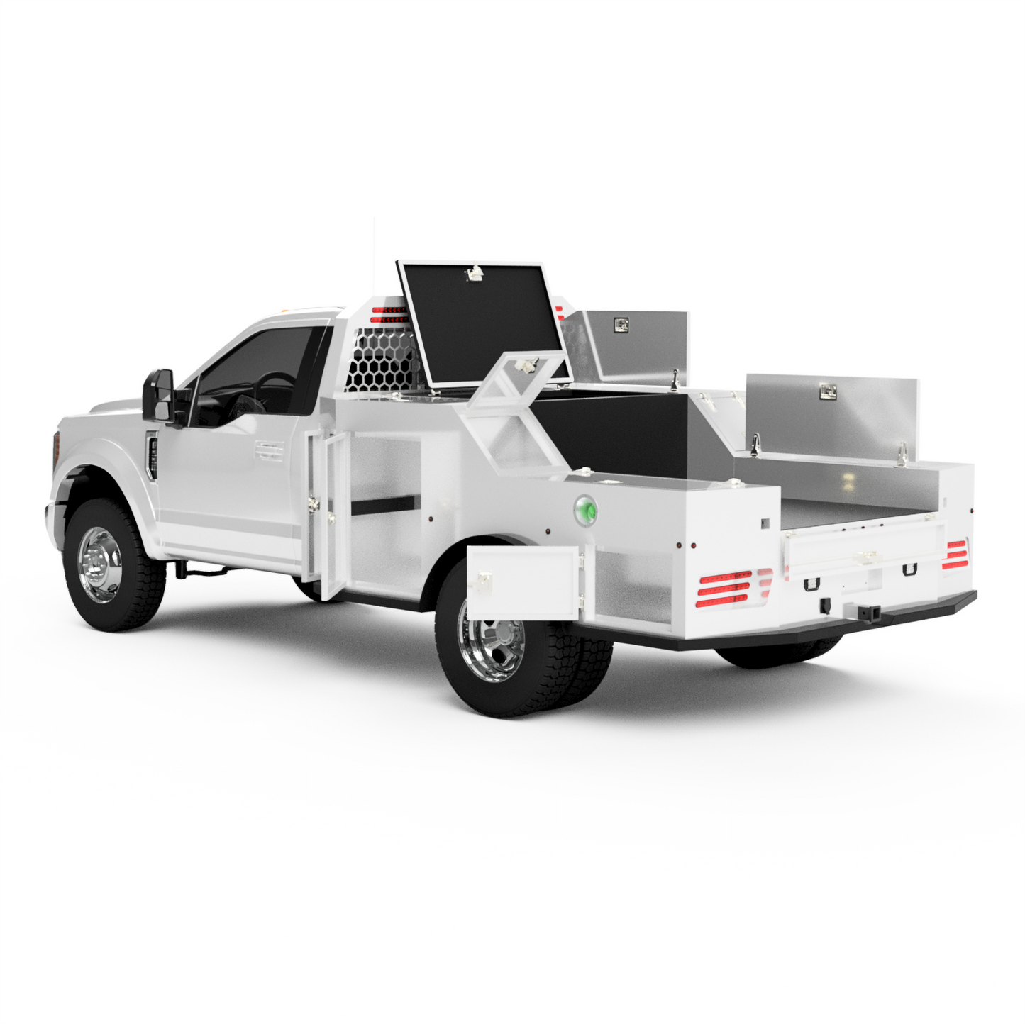 UNIVERSAL 60"CA Chassis-Cab 3500/5500 Utility Bed W/ Front Boxes
