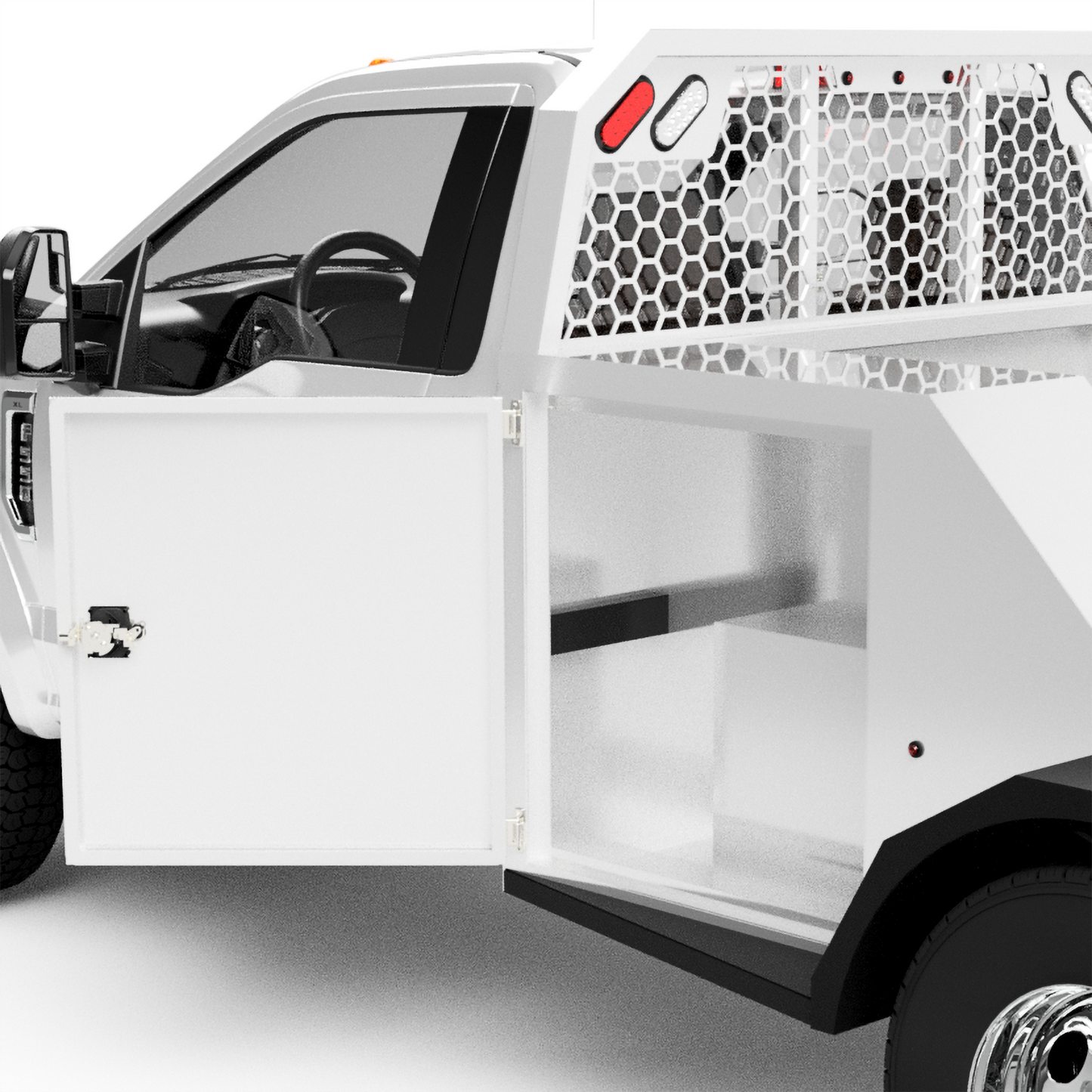 UNIVERSAL 60"CA Chassis-Cab 3500/5500 Utility Bed W/ Deck-side Boxes