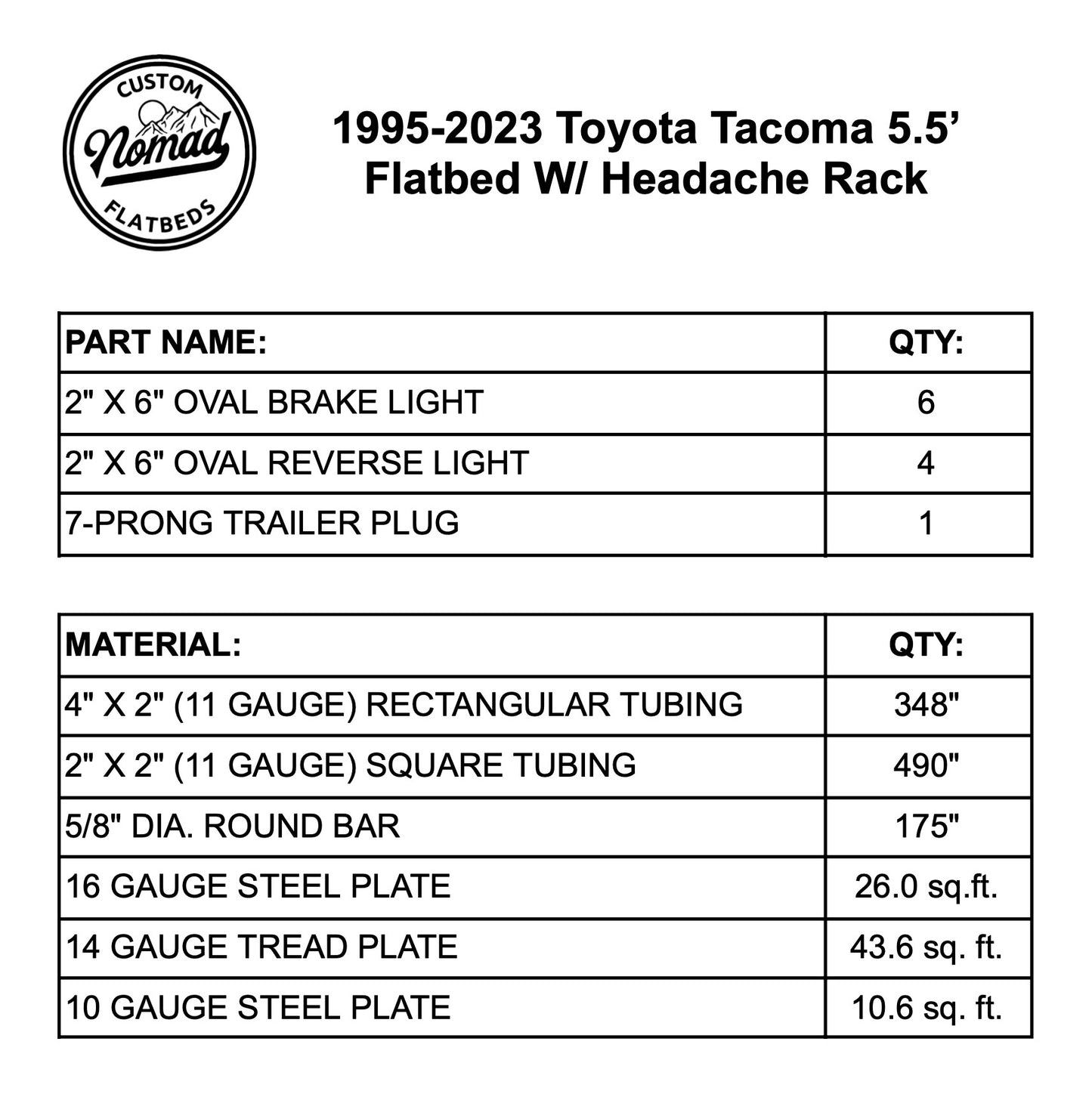 2007-2021 Toyota Tundra Flatbed W/ Headache Rack