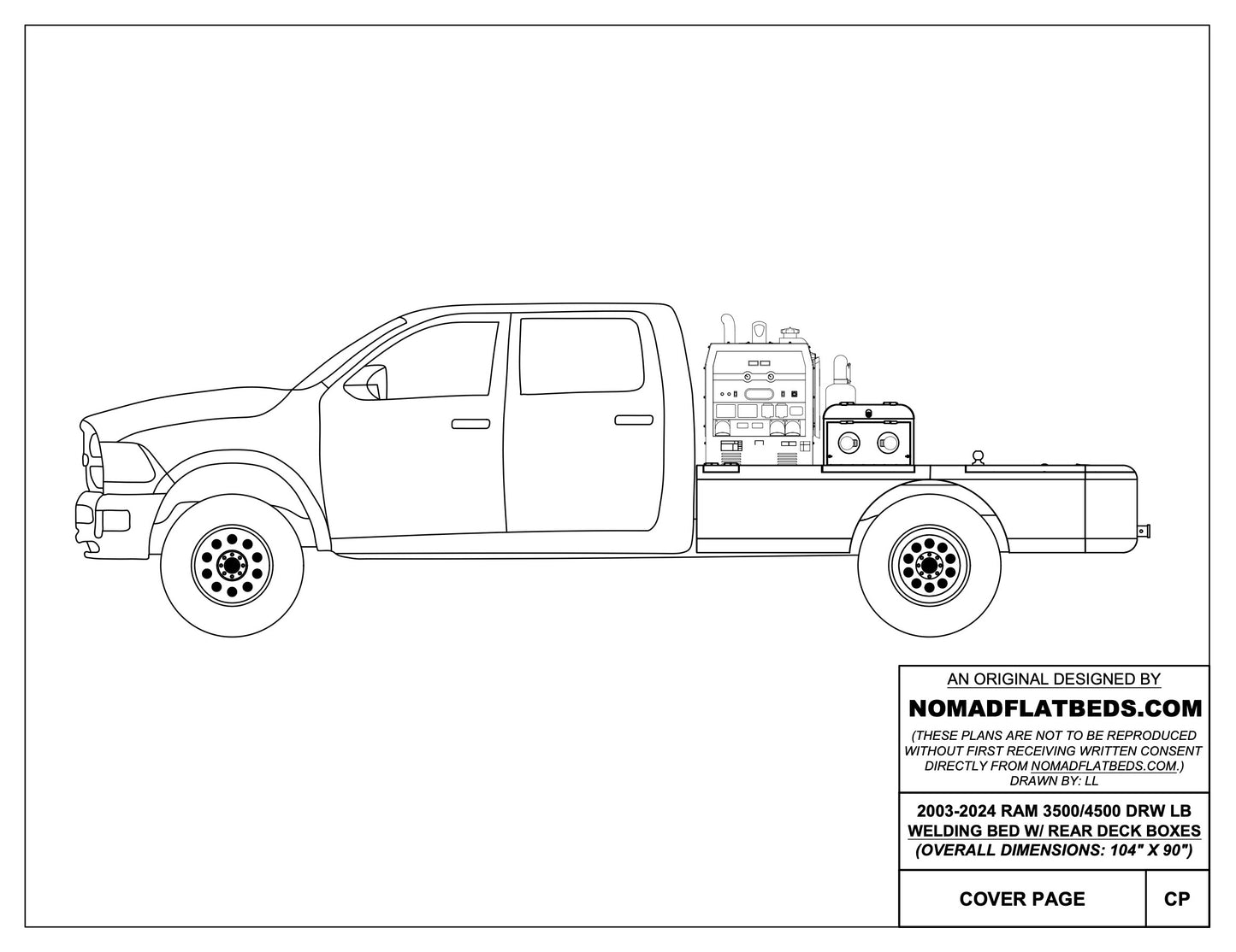 2003-2024 Ram 3500/4500 Welding Bed W/ Rear Deck Boxes