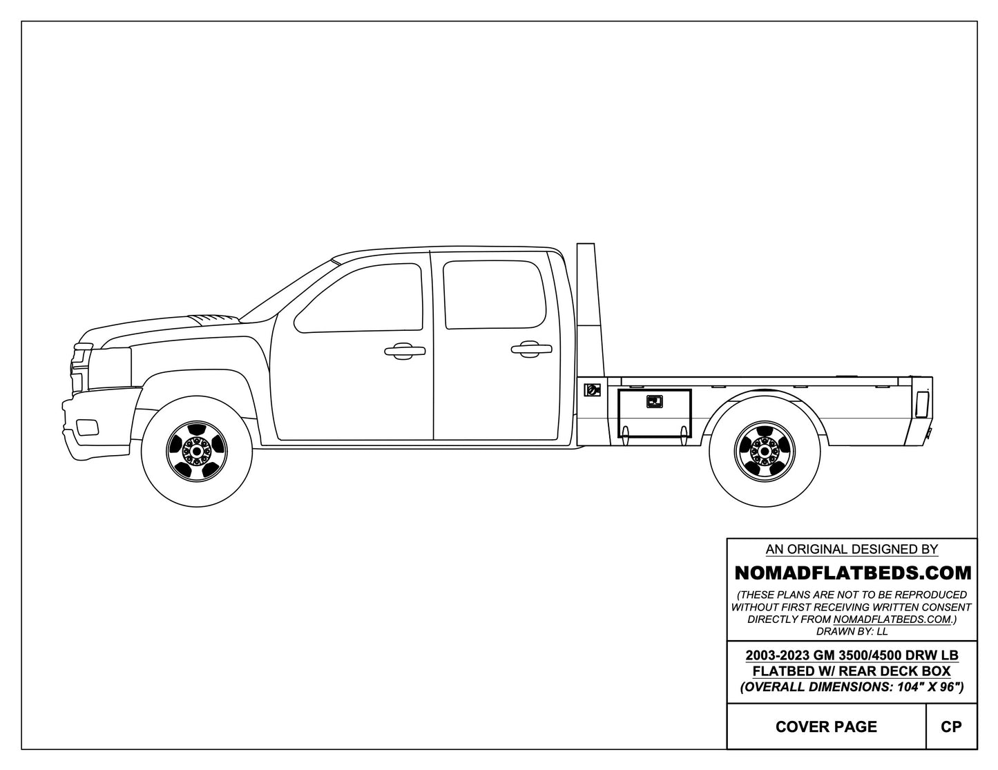 1988-2024 GM 3500/4500 Flatbed W/ Rear Deck Box