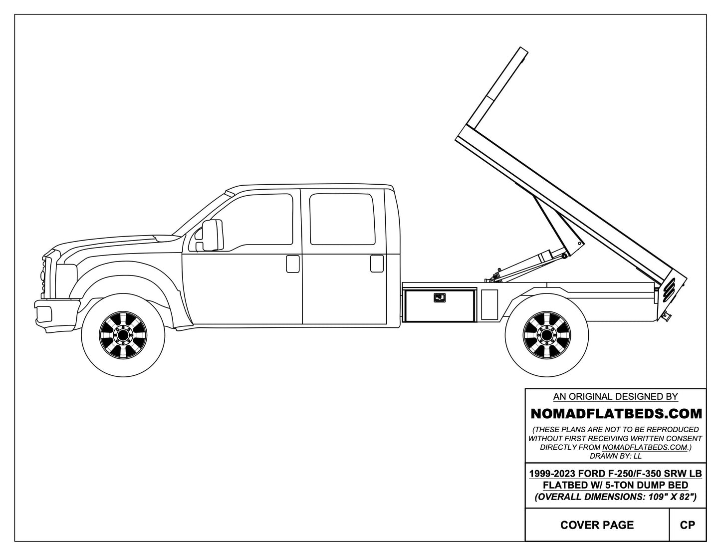 1999-2024 Ford F-250/F-350 Flatbed W/ 5-Ton Dump Bed Kit