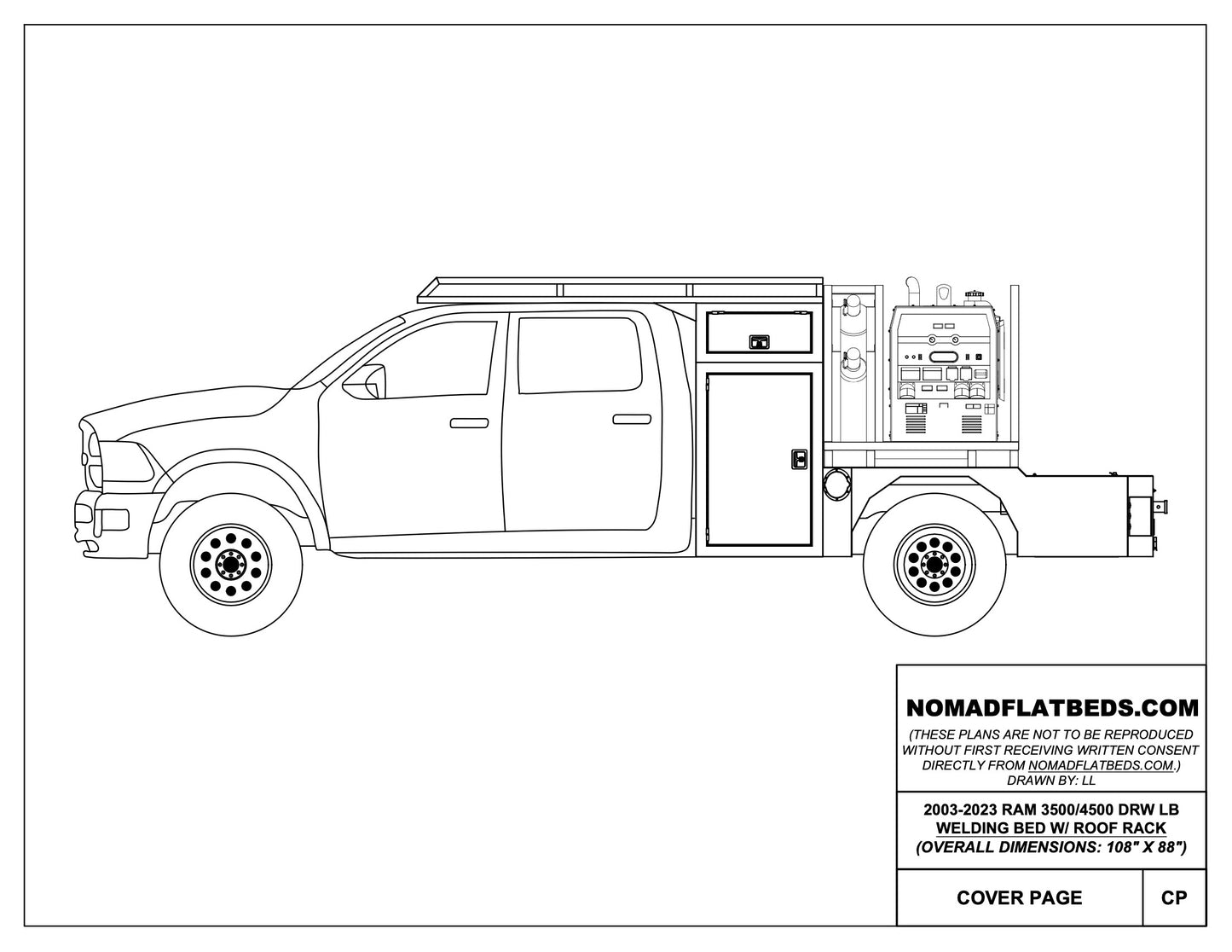 2003-2024 Ram 3500/4500 Welding Bed W/ Roof Rack