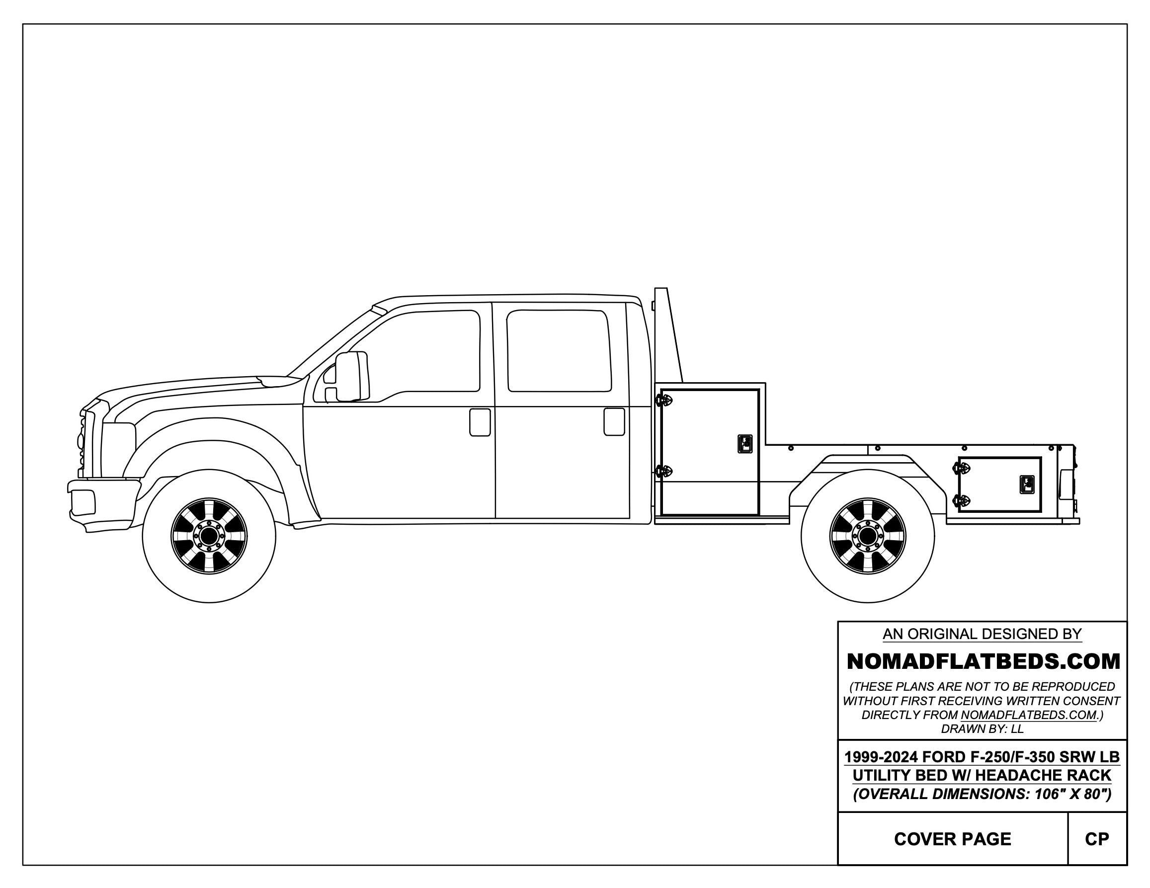 1999-2024 Ford F-250/F-350 Utility Bed W/ Headache Rack – nomadflatbeds