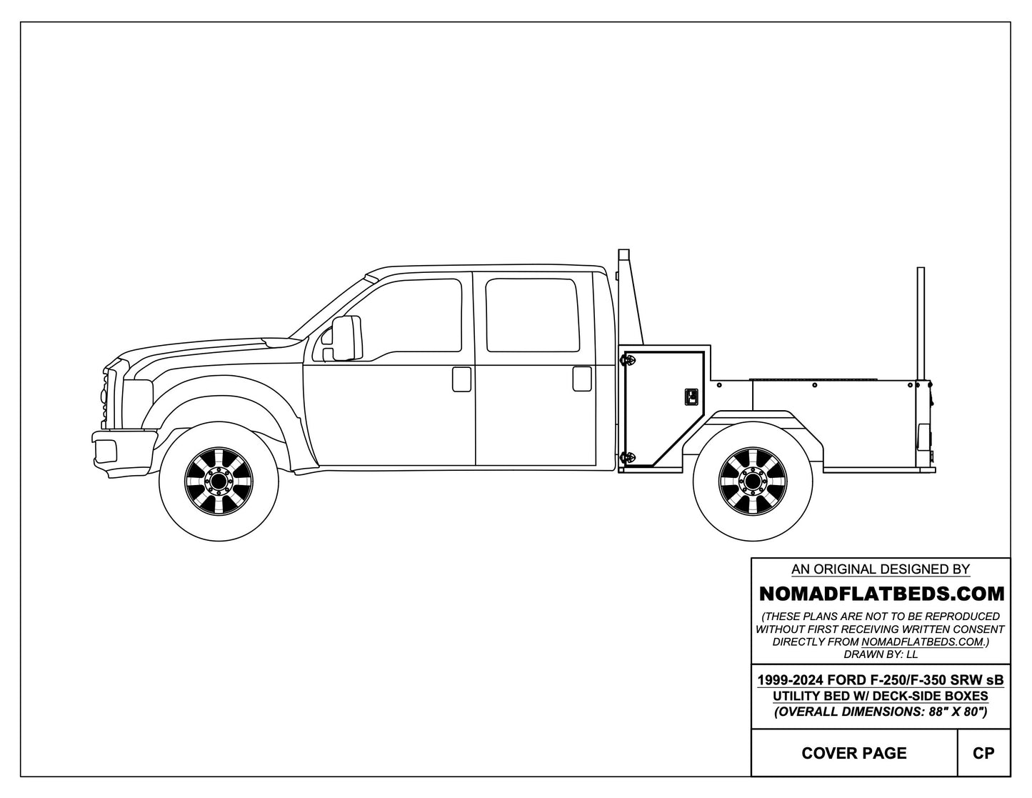 1999-2024 Ford F-250/F-350 Utility Bed W/ Deck-Side Boxes