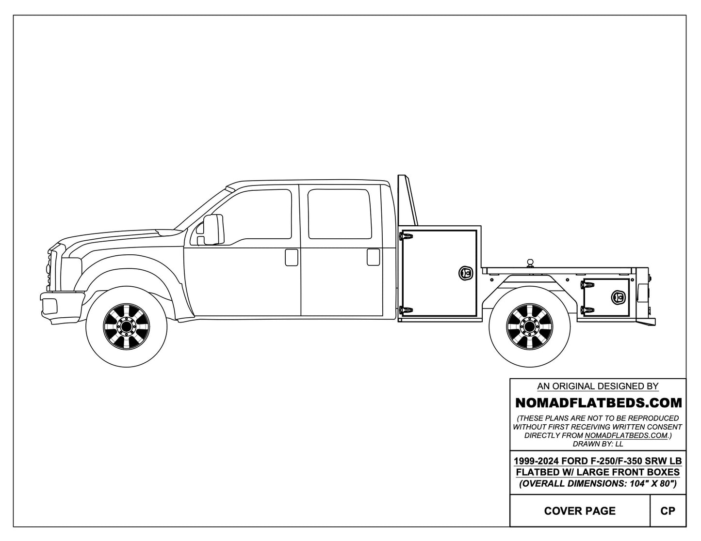 1999-2024 Ford F-250/F-350 Flatbed W/ Large Front Boxes