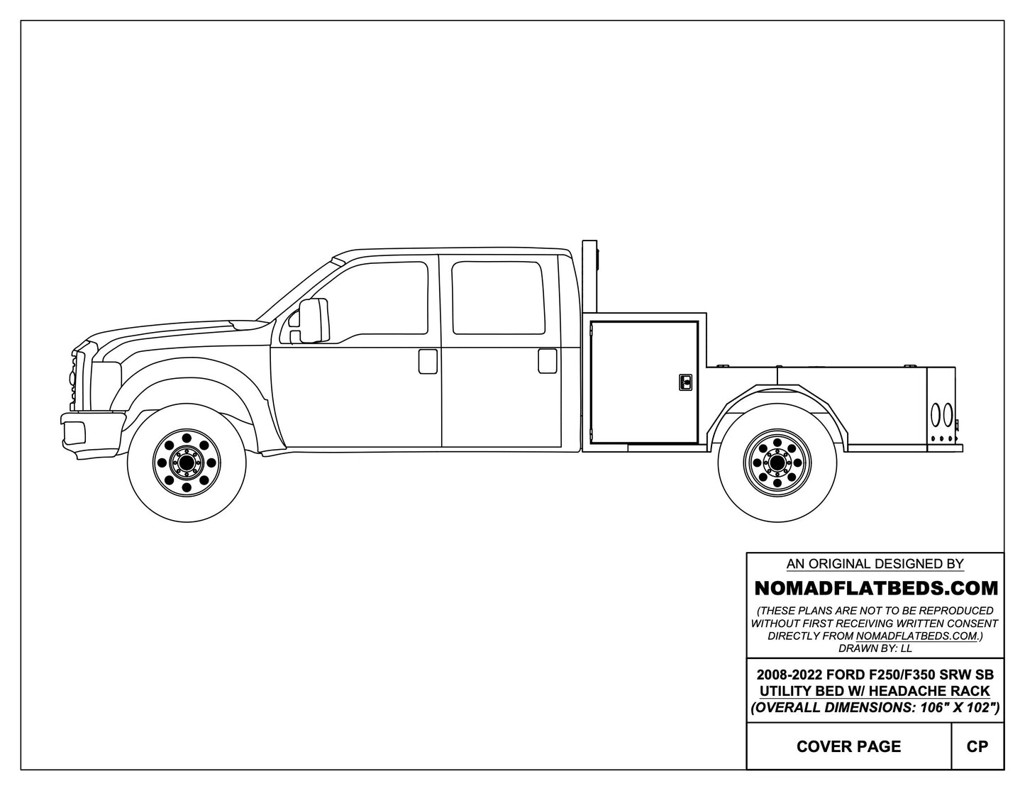 1999-2024 Ford F-350/F-450 Utility Bed W/ Headache Rack