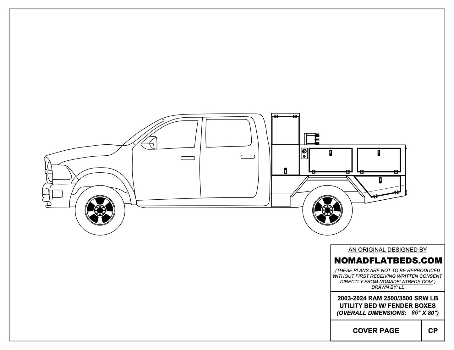 2003-2024 Ram 2500/3500 Utility Bed W/ Large Front Box