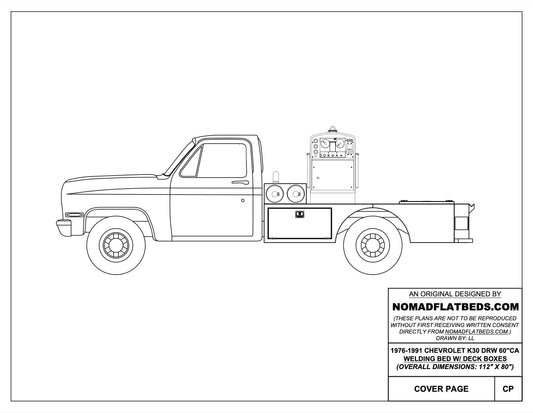 1976-1991 GM C/K30 Flatbed 60" CA W/ Deck Boxes