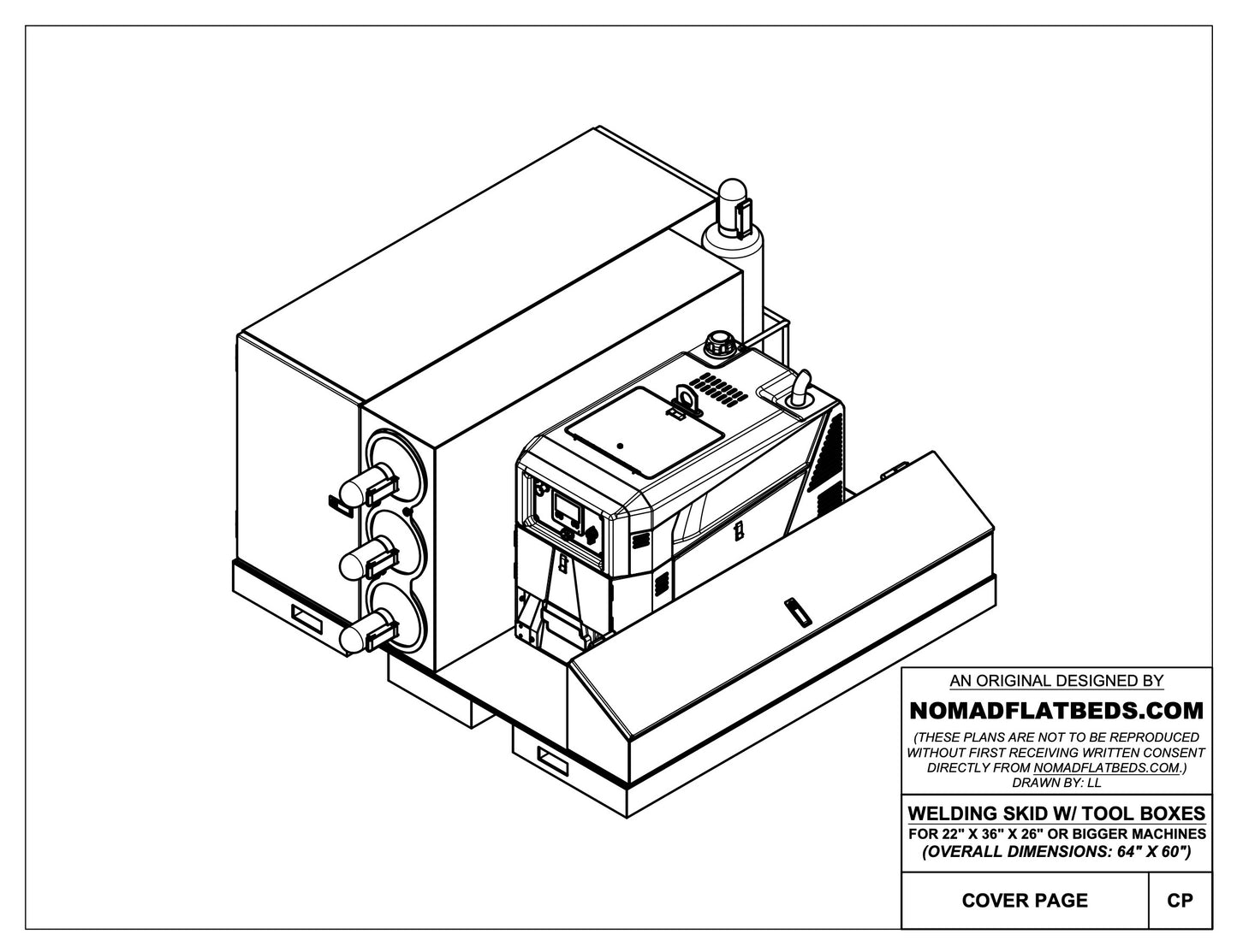 64" X 60" Welding Skid W/ Tool Boxes