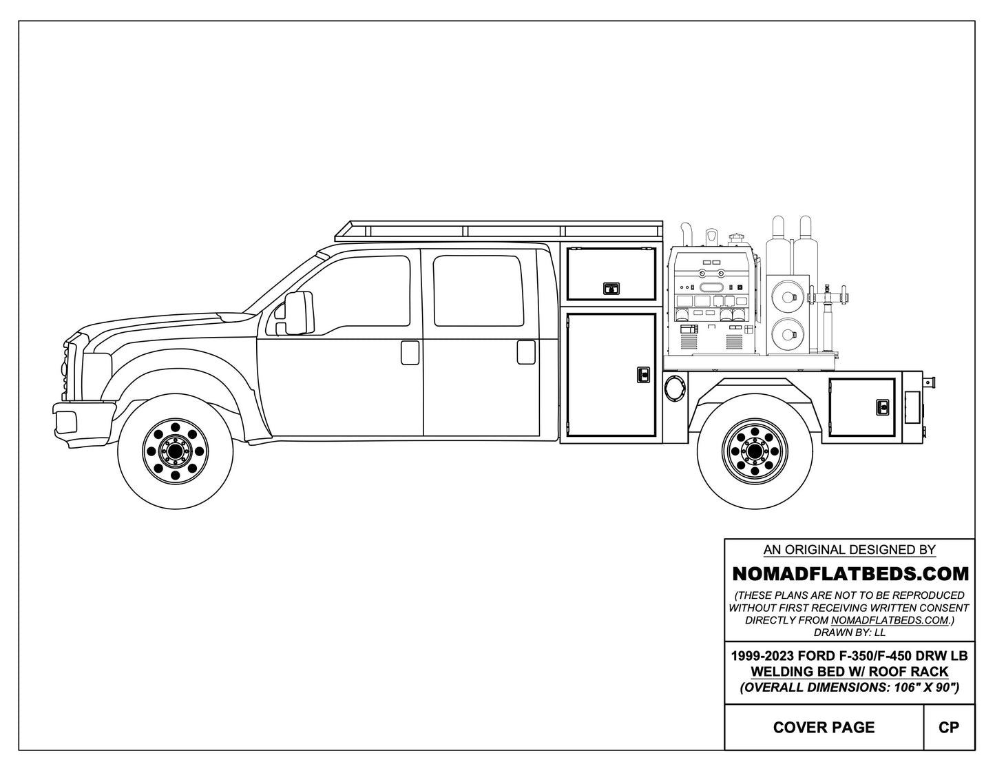 1999-2024 Ford F-350/F-450 Welding Bed W/ Roof Rack