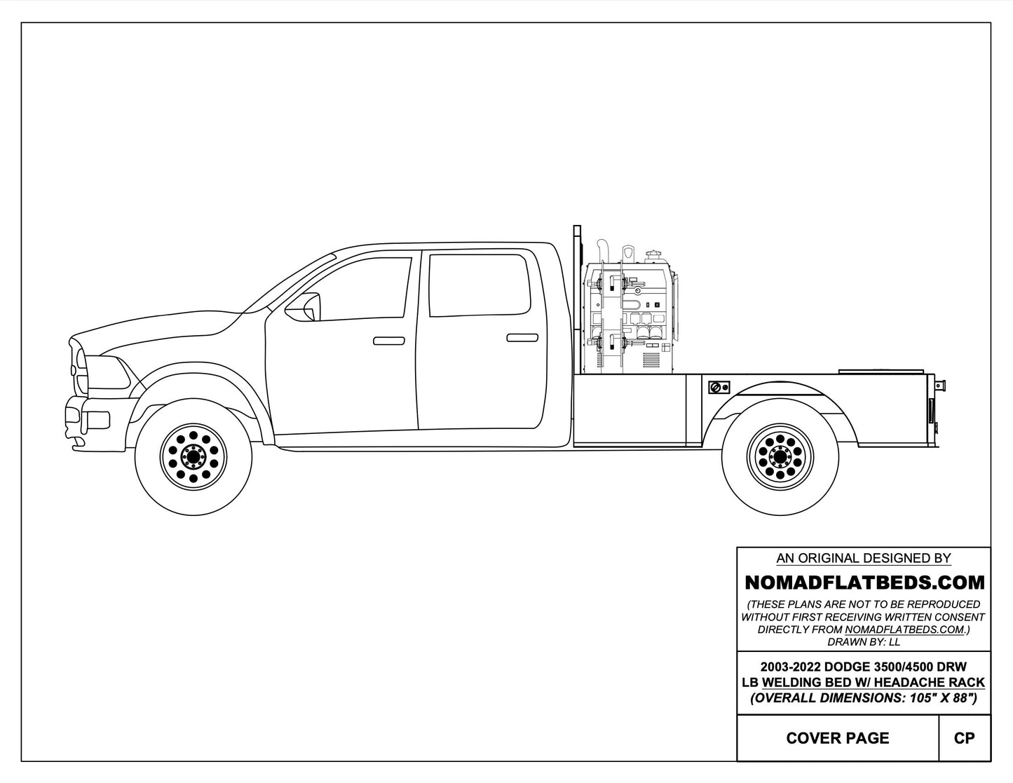 2003-2024 Ram 3500/4500 Welding Bed W/ Headache Rack