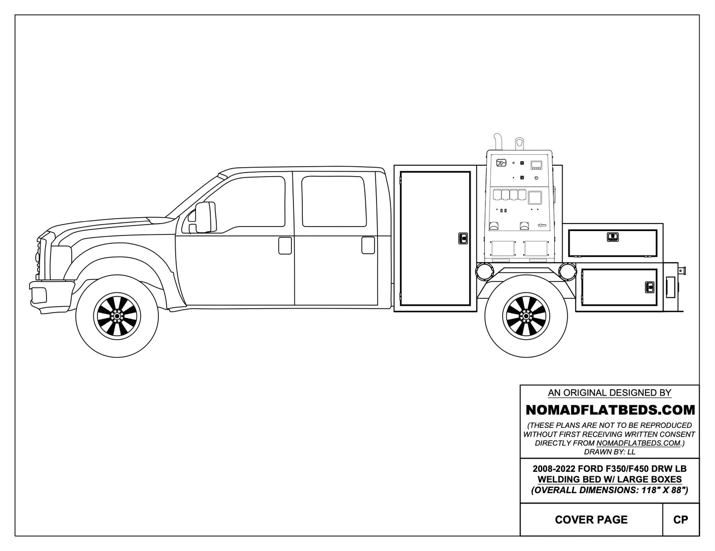 1999-2024 Ford F-350/F-450 Welding Bed W/ Large Boxes